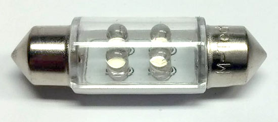 12V 36mm Buis 4x LED Wit 0.27W Lamp